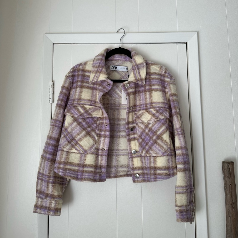 Cropped checkered jacket from Zara